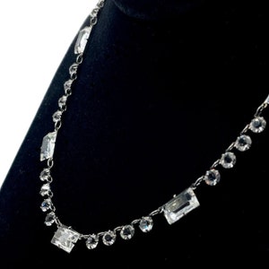 Vintage 1920s Art Deco Open Backed Crystal Necklace