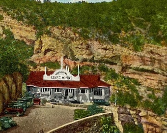 Vintage Colorado Cave of the Winds Manitou Springs ansichtkaart Ute Pass uit de jaren 40