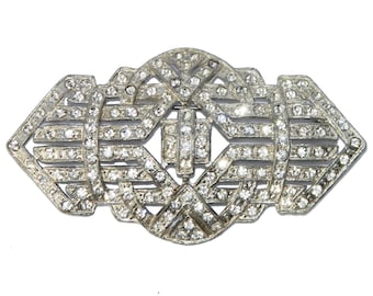 Vintage 1930s Art Deco Rhinestone Brooch