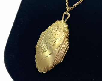 Collier pendentif médaillon art déco vintage