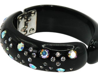 Vintage Weiss Rhinestone Clamper Lucite Bangle Bracelet - Etsy