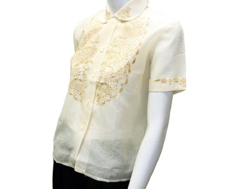 Vintage Silk Embroidered Blouse Never Worn