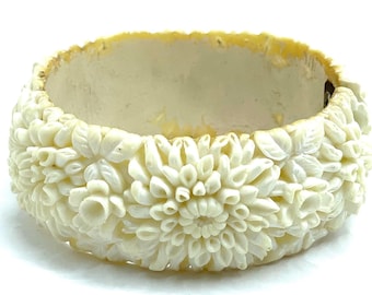 Vintage Celluloid Clamper Bangle Bracelet