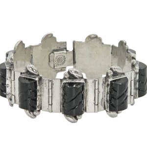 Vintage Sterling Silver Black Onyx Bracelet