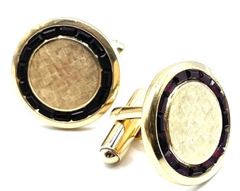 Vintage 1950s Red and Gold Cuff Links