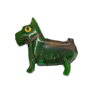 Vintage Bakelite and Rosewood Dog Brooch