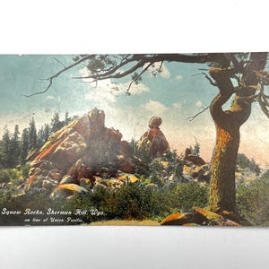 Cartão postal antigo de Wyoming Sherman Hill Squaw Rocks