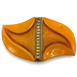 Vintage 1930s Bakelite Burnt Orange Belt Buckle