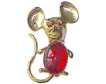 Vintage Mouse Brooch Jelly Belly