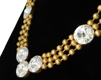 Vintage Ikuo Ichimori Designer Rhinestone Necklace