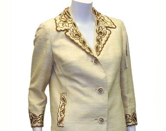 Vintage 1960s Raw Silk Shantung Suit Jacket