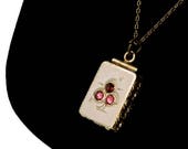 Antique Gold Filled Locket Pendant Necklace Watch Fob