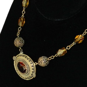 Antique Beaded Pendant Necklace