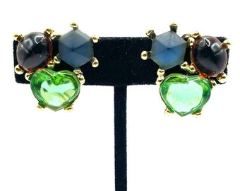 Vintage Gance Paris Cabochon Earrings