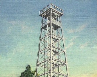 Vintage 1930s Arkansas Postcard Hot Springs Mountain Observation Tower