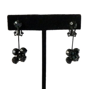 Vintage Black Rhinestone Drop Earrings