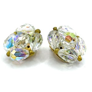 Vintage 1950s Aurora Borealis Crystal Earrings