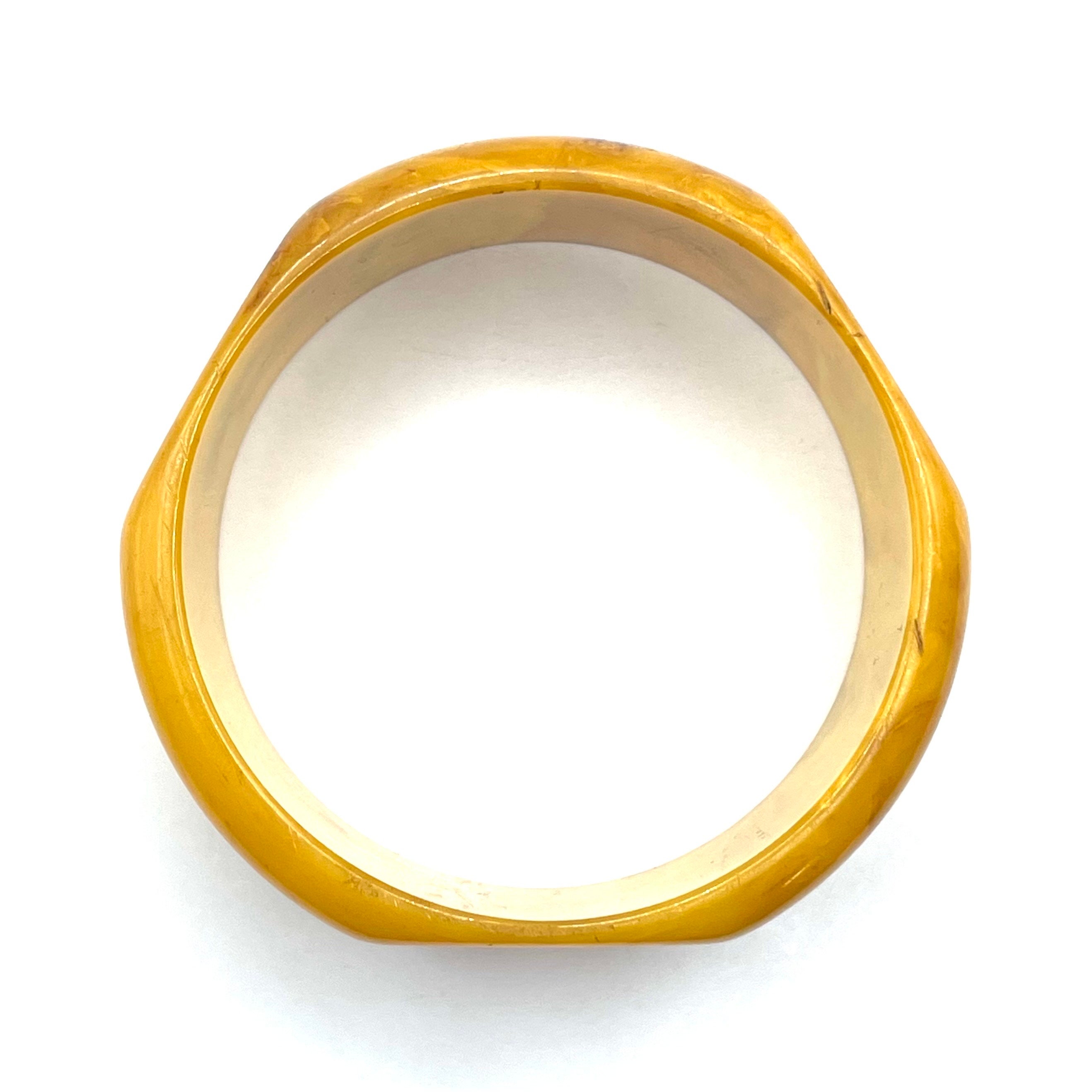 ヴィンテージ ベークライト バングル BAKELITE オレンジベークライト円盤バングル | Milo Antiques