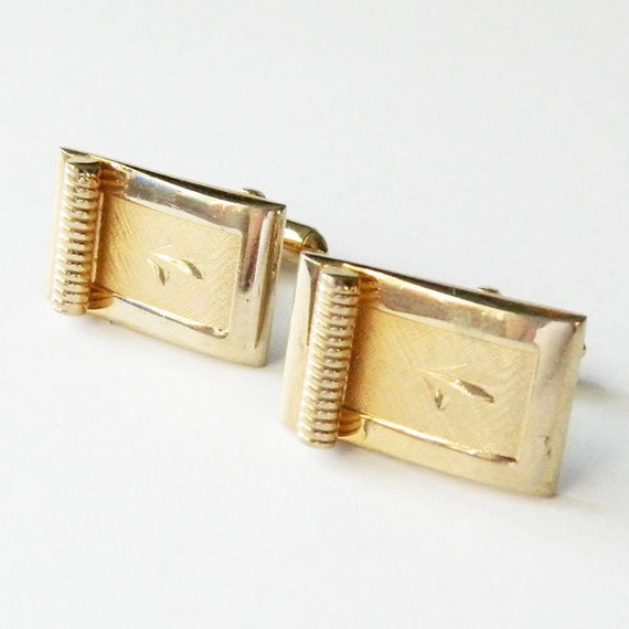 Vintage 1950s Art Deco Cuff Links by Swank - image 4
