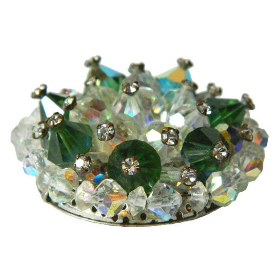 Vintage 1950s Bicone Aurora Borealis Crystal Rhin… - image 3