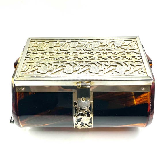 Unused With Tag 1950s Tortoiseshell Lucite Box Purse - Etsy