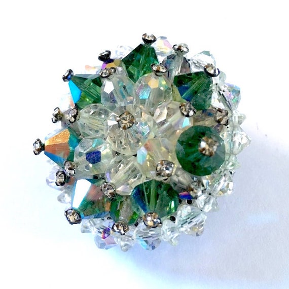 Vintage 1950s Bicone Aurora Borealis Crystal Rhin… - image 6