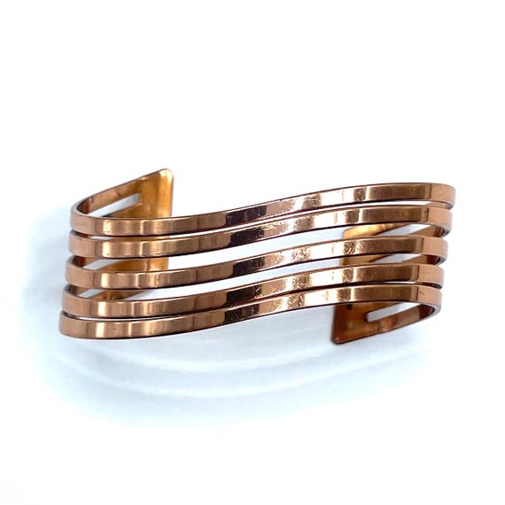 Vintage Solid Copper Cuff Bracelet by Renoir - image 2