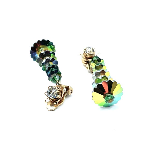 Vintage Green Margarita Crystal Drop Earrings - image 10