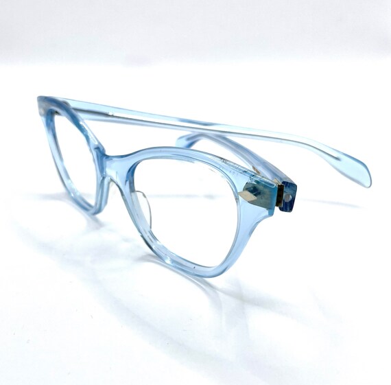 Vintage 1950s Blue Cat Eye Eyeglass Frames Unworn - image 5