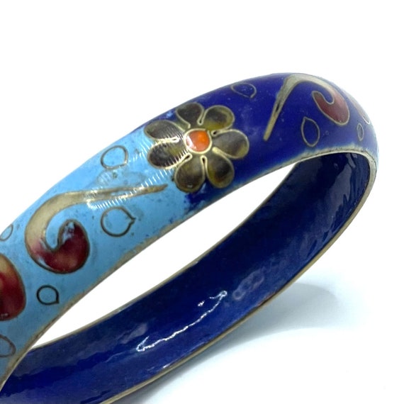 Vintage Enameled Clamper Bangle Bracelet - image 8