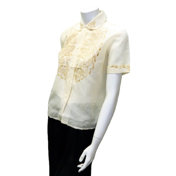 Vintage Silk Embroidered Blouse Never Worn - image 2