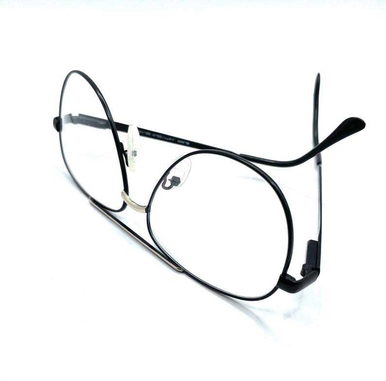 Vintage 1980s Black Aviator Style Eyeglasses Never Worn Large image 6
