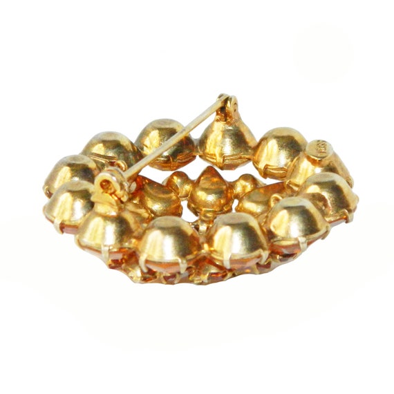 Vintage Weiss 1950s Rhinestone Circle Brooch - image 5