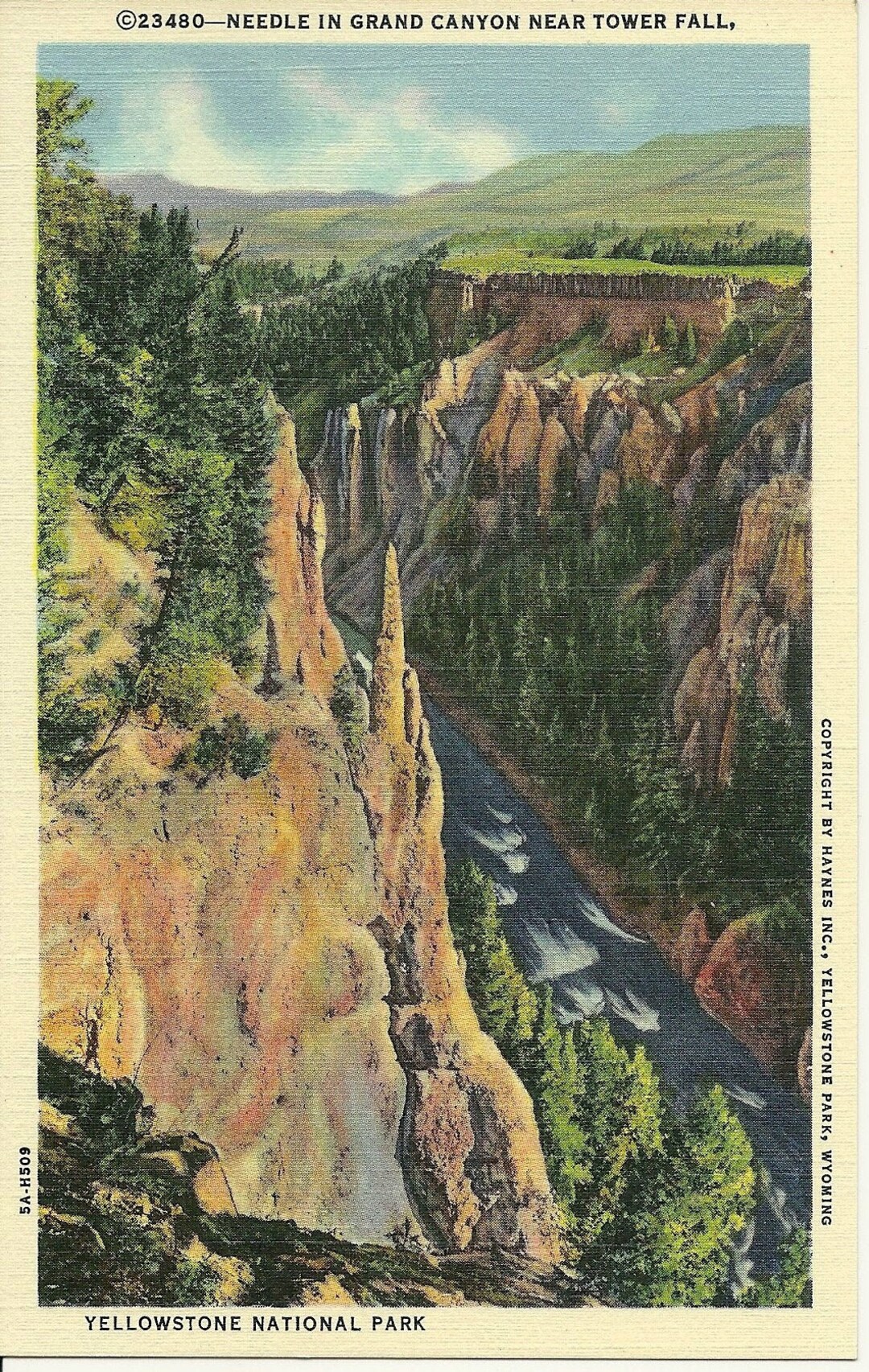1930s Vintage Yellowstone Park Postcard Needle Near Tower - Etsy