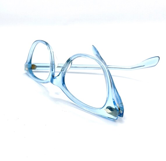 Vintage 1950s Blue Cat Eye Eyeglass Frames Unworn - image 9