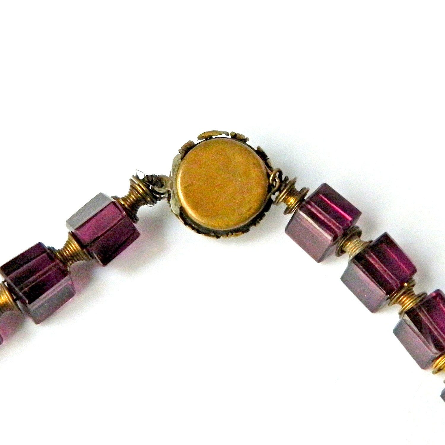 Lot De 200 Perles Anciennes Vintage En Verre - Forme Cube Violet - Pour Création Bijoux Et Déco