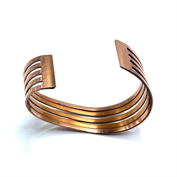 Vintage Solid Copper Cuff Bracelet by Renoir - image 8