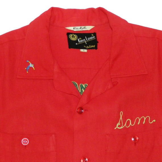 Vintage 1950s King Louie Chain Stitched Bowling Shirt - Etsy