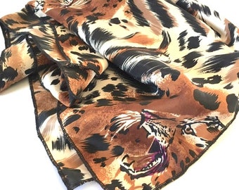 Vintage Leopard Print Scarf