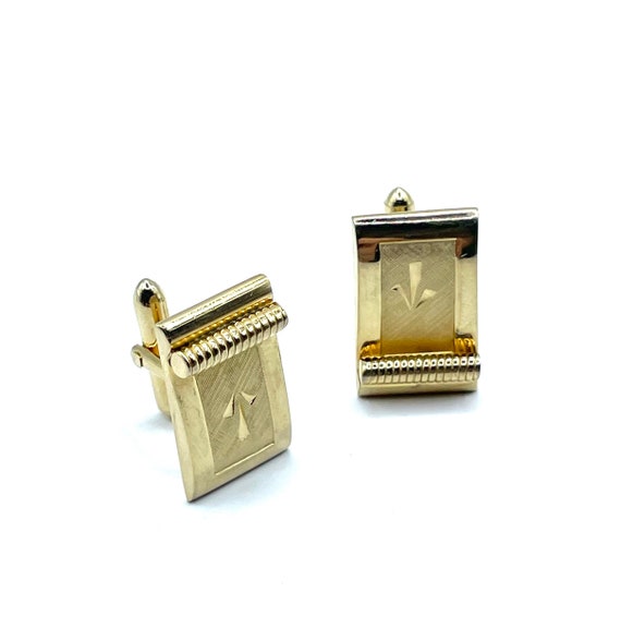 Vintage 1950s Art Deco Cuff Links by Swank - image 3