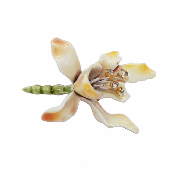 Vintage 1960s Har Iris Flower Brooch - image 6