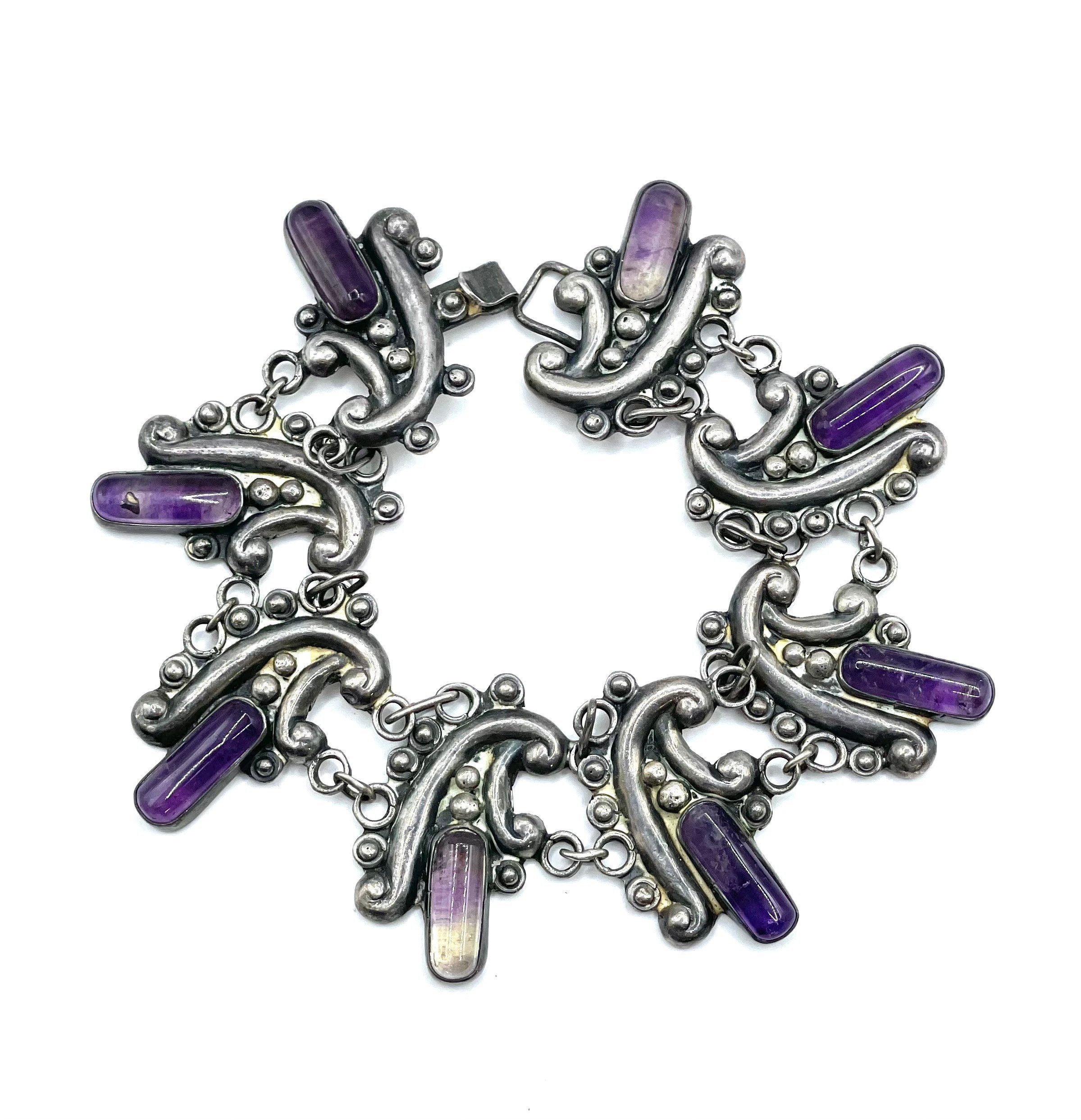 Vintage 1950s Bernice Goodspeed Mexican Sterling Silver Amethyst