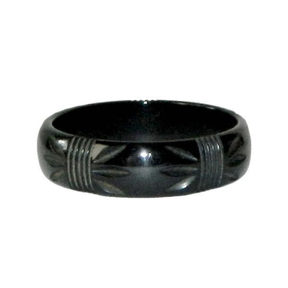 Art Deco Bakelite Black Snake Bangle Bracelet ETC2017