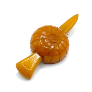 Vintage Carved Bakelite Brooch