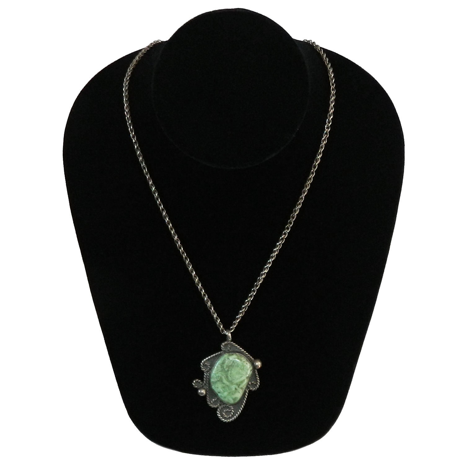 ヴィンテージ スターリングシルバー ターコイズ ペンダントネックレス