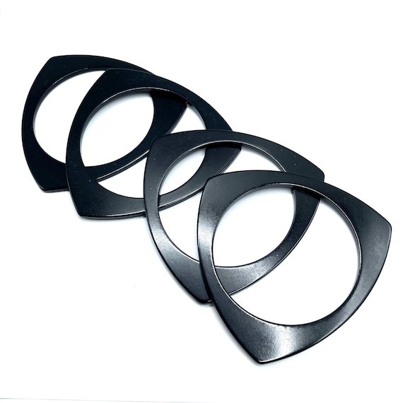 Triangular Bakelite Bangle Bracelets Lot of 4 - image 3