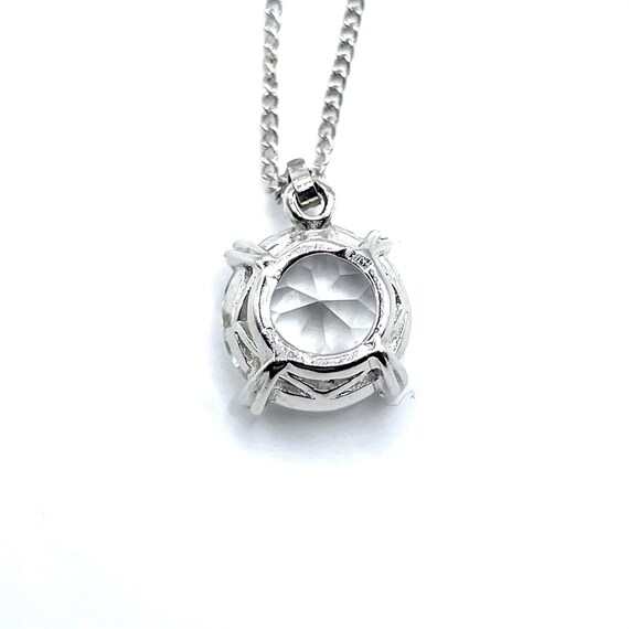 Vintage Solitaire Crystal Pendant Necklace - image 3