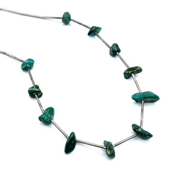 Vintage 1970s Silver Turquoise Bead Necklace - image 5