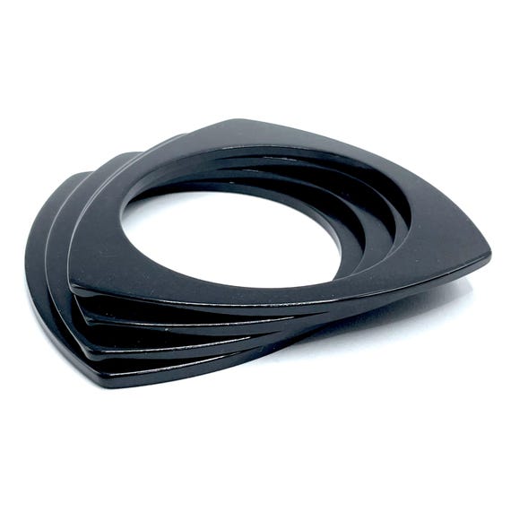 Triangular Bakelite Bangle Bracelets Lot of 4 - image 1