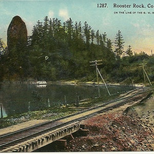 Carte postale antique Roche de coq Columbia River Gorge, Orégon